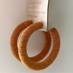 Anthropologie Wrapped Orange Hoops
